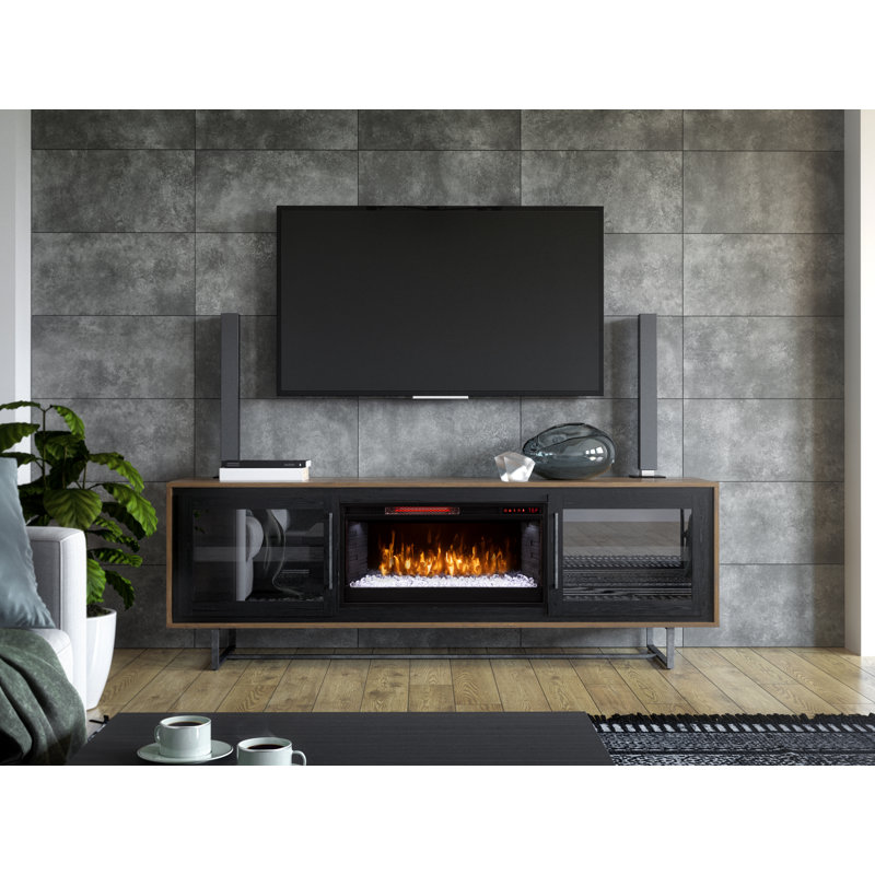 Scott Living TV Stand for TVs up to 85" with Fireplace Included